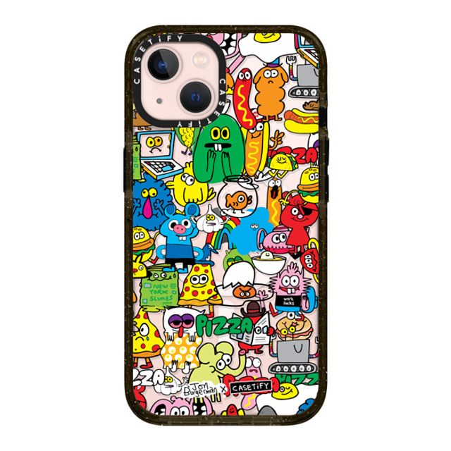 Jon Burgerman x CASETiFY iPhone 13 ケース ブラック インパクトケース MagSafe対応 Sticky Mess