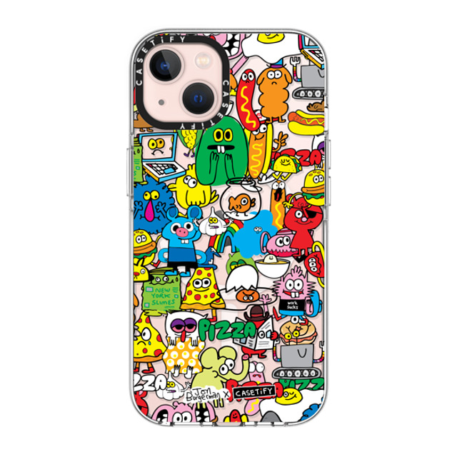 Jon Burgerman x CASETiFY iPhone 13 ケース クリア クリア ケース MagSafe対応 Sticky Mess