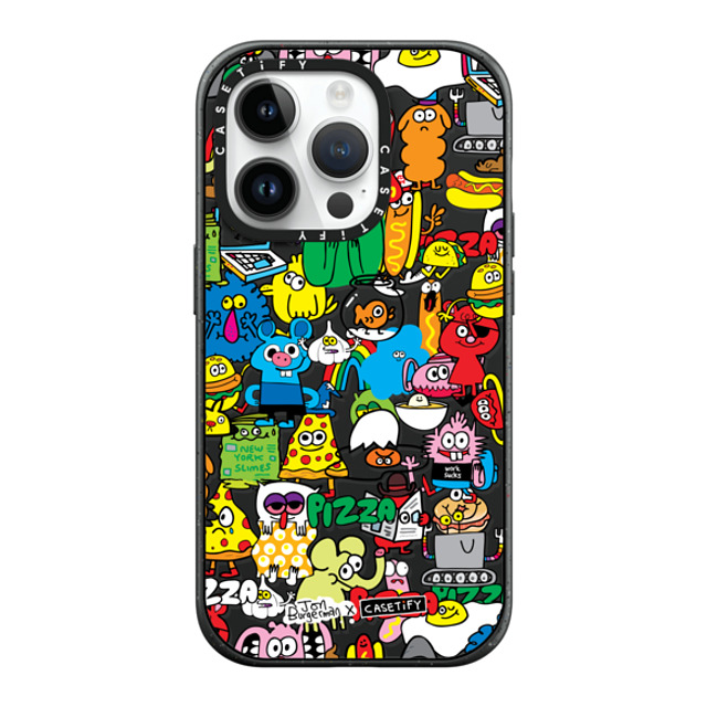 Jon Burgerman x CASETiFY iPhone 14 Pro ケース マットブラック インパクトケース MagSafe対応 Sticky Mess