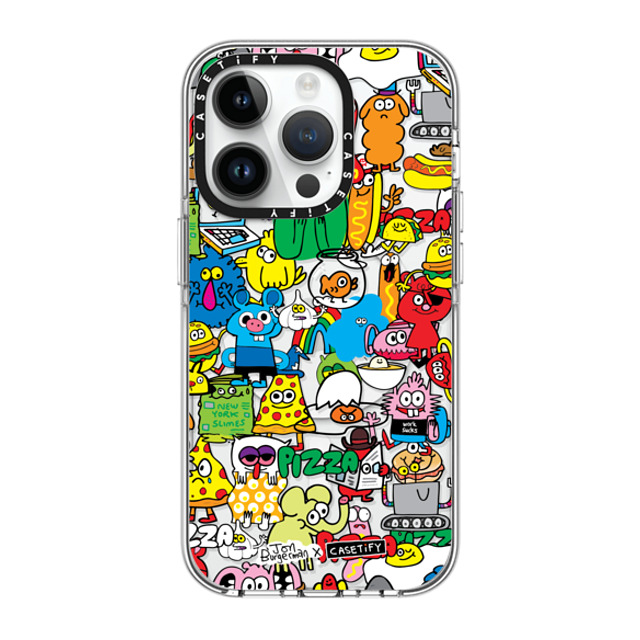 Jon Burgerman x CASETiFY iPhone 14 Pro ケース クリア クリア ケース MagSafe対応 Sticky Mess