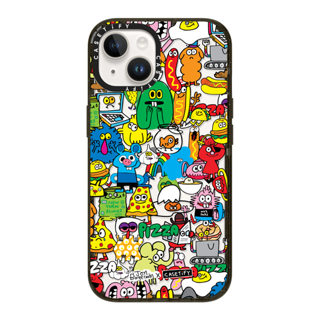 Jon Burgerman x CASETiFY iPhone 14 ケース ブラック インパクトケース Sticky Mess