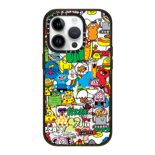 Jon Burgerman x CASETiFY iPhone 14 Pro ケース ブラック インパクトケース MagSafe対応 Sticky Mess