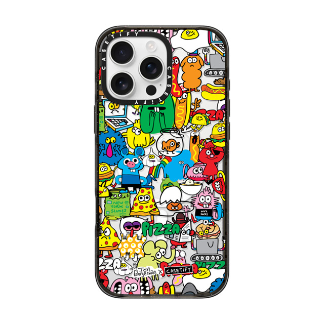 Jon Burgerman x CASETiFY iPhone 16 Pro Max ケース ブラック インパクトケース MagSafe対応 Sticky Mess