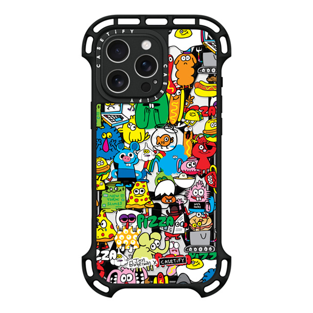 Jon Burgerman x CASETiFY iPhone 16 Pro Max ケース ブラック ウルトラ バウンスケース MagSafe対応 Sticky Mess