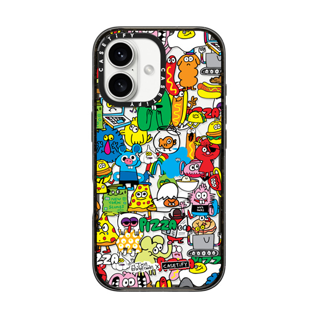 Jon Burgerman x CASETiFY iPhone 16 ケース ブラック インパクトケース MagSafe対応 Sticky Mess