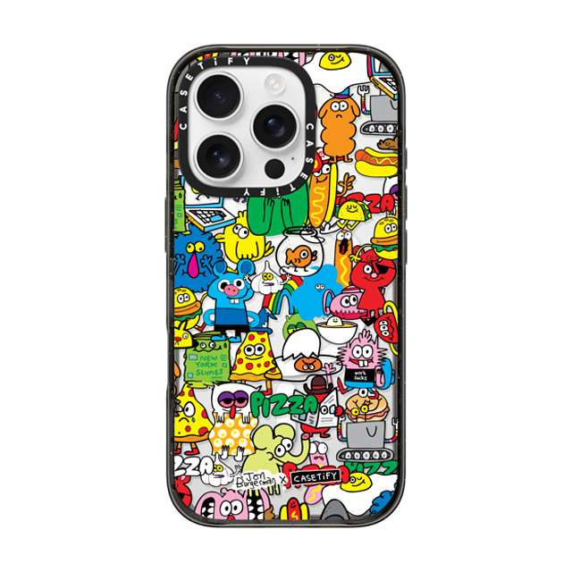 Jon Burgerman x CASETiFY iPhone 16 Pro ケース ブラック インパクトケース MagSafe対応 Sticky Mess