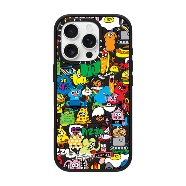 Jon Burgerman x CASETiFY iPhone 16 Pro ケース マットブラック インパクトケース Sticky Mess