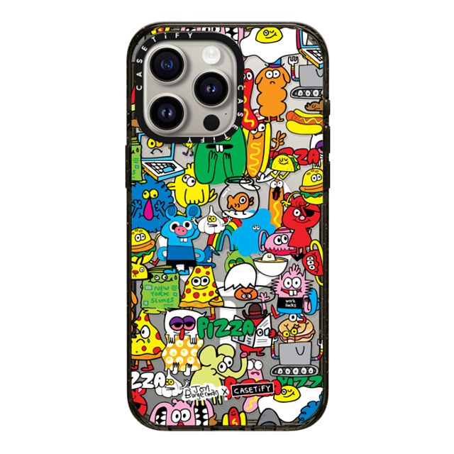 Jon Burgerman x CASETiFY iPhone 15 Pro Max ケース ブラック インパクトケース MagSafe対応 Sticky Mess