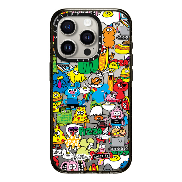 Jon Burgerman x CASETiFY iPhone 15 Pro ケース ブラック インパクトケース Sticky Mess