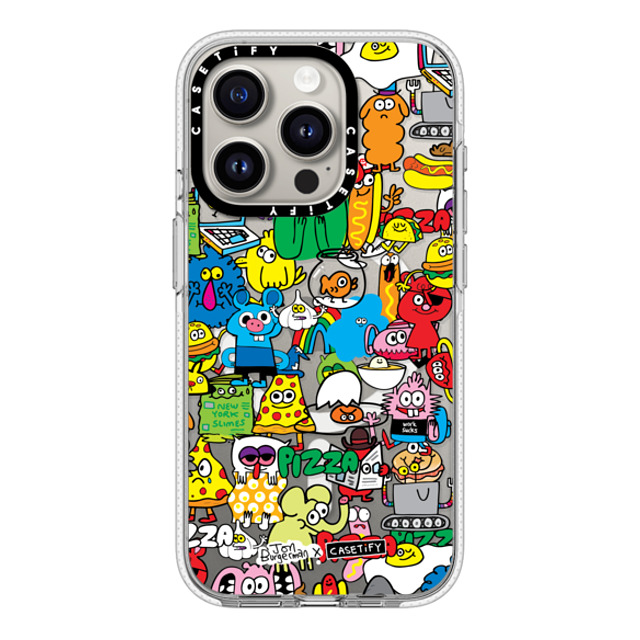 Jon Burgerman x CASETiFY iPhone 15 Pro ケース クリア クリア ケース MagSafe対応 Sticky Mess