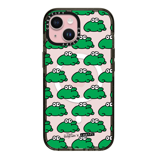 Jon Burgerman x CASETiFY iPhone 15 ケース Animal,Cartoon ブラック インパクトケース MagSafe対応 Froggies Father's Day Jon Burgerman x CASETiFY iPhone 15 ケース Animal,Cartoon ブラック インパクトケース MagSafe対応 Froggies Father's Day