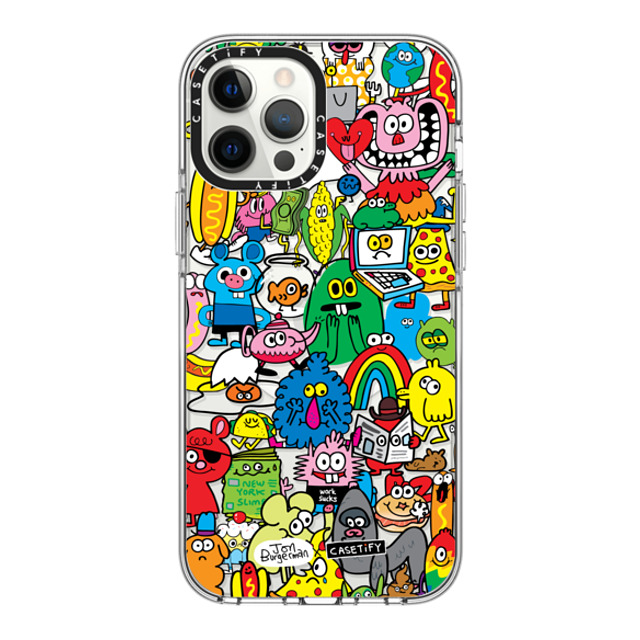 Jon Burgerman x CASETiFY iPhone 12 Pro Max Case Clear Clear Case MagSafe Compatible Fun Friends Jon Burgerman x CASETiFY iPhone 12 Pro Max Case Clear Clear Case MagSafe Compatible Fun Friends