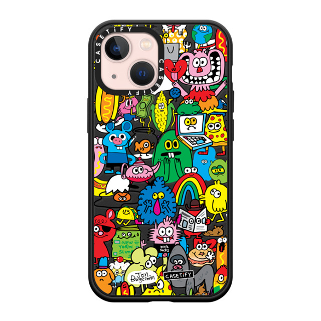 Jon Burgerman x CASETiFY iPhone 13 Mini Case Animal,Cartoon マットブラック インパクトケース Fun Friends Mother's Day Jon Burgerman x CASETiFY iPhone 13 Mini Case Animal,Cartoon マットブラック インパクトケース Fun Friends Mother's Day