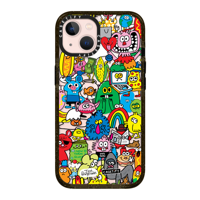 Jon Burgerman x CASETiFY iPhone 13 ケース ブラック インパクトケース Fun Friends