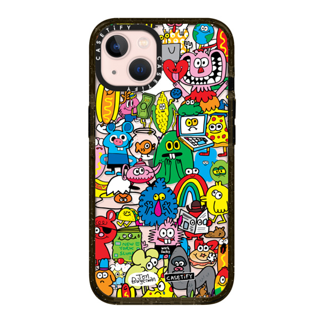 Jon Burgerman x CASETiFY iPhone 13 ケース ブラック インパクトケース MagSafe対応 Fun Friends