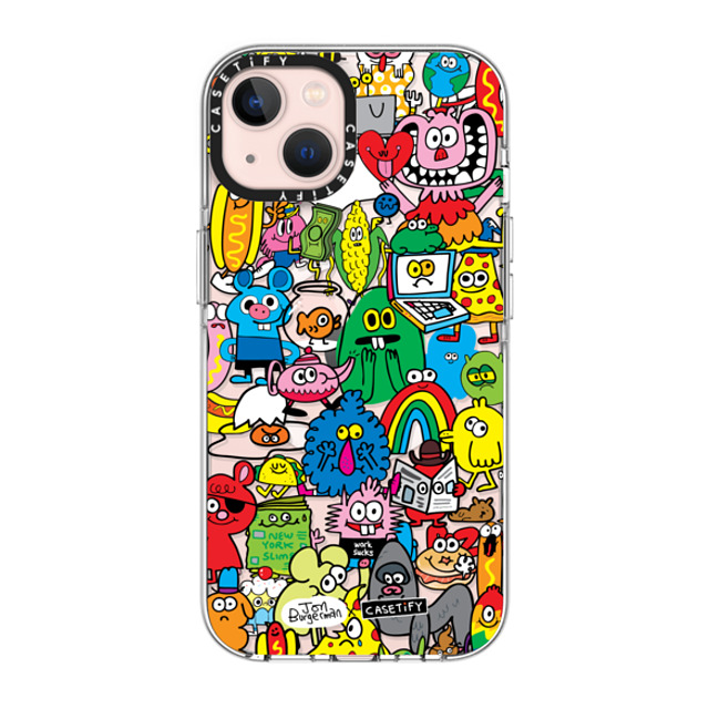 Jon Burgerman x CASETiFY iPhone 13 ケース クリア クリア ケース MagSafe対応 Fun Friends