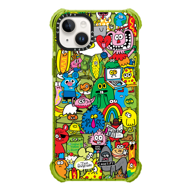 Jon Burgerman x CASETiFY iPhone 14 Plus ケース Kiwi ウルトラインパクトケース Fun Friends