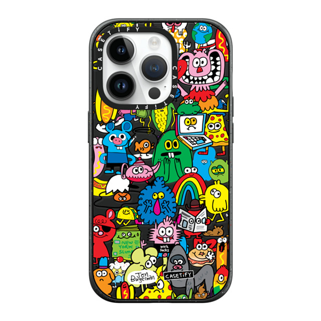 Jon Burgerman x CASETiFY iPhone 14 Pro ケース マットブラック インパクトケース MagSafe対応 Fun Friends