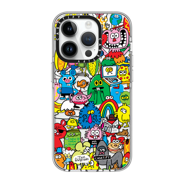 Jon Burgerman x CASETiFY iPhone 14 Pro ケース クリア クリア ケース MagSafe対応 Fun Friends