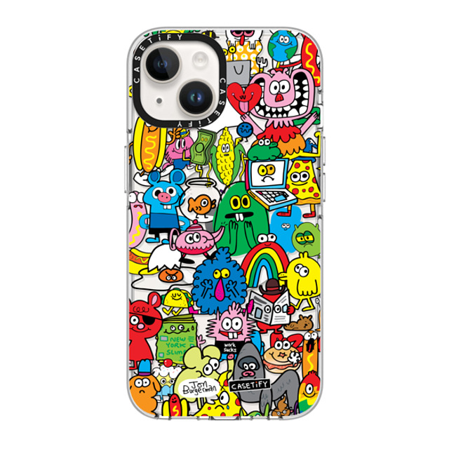 Jon Burgerman x CASETiFY iPhone 14 ケース クリア クリア ケース MagSafe対応 Fun Friends