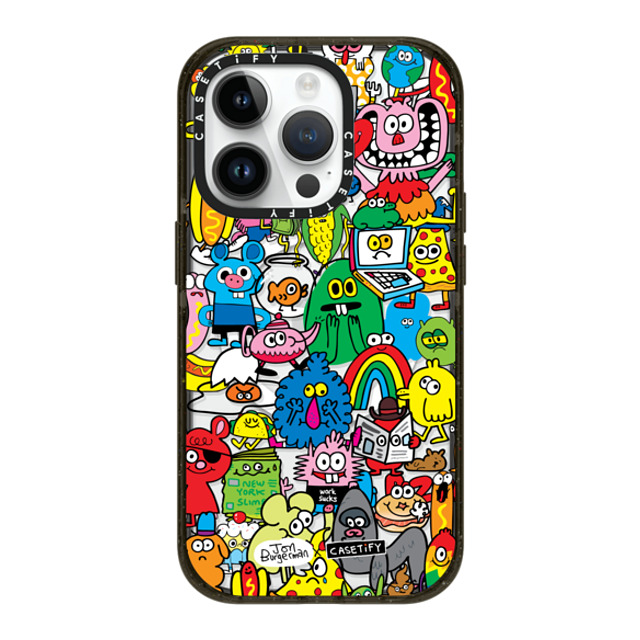 Jon Burgerman x CASETiFY iPhone 14 Pro ケース ブラック インパクトケース MagSafe対応 Fun Friends