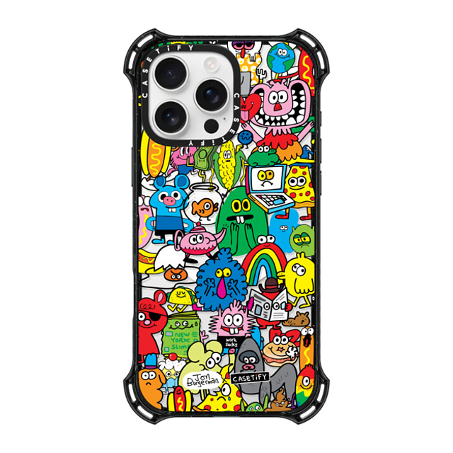 Jon Burgerman x CASETiFY iPhone 16 Pro Max ケース ブラック バウンスケース Fun Friends