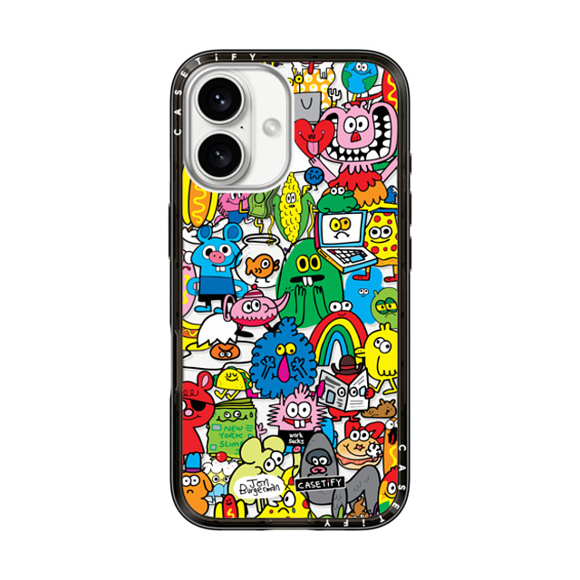 Jon Burgerman x CASETiFY iPhone 16 ケース ブラック インパクトライトケース Fun Friends