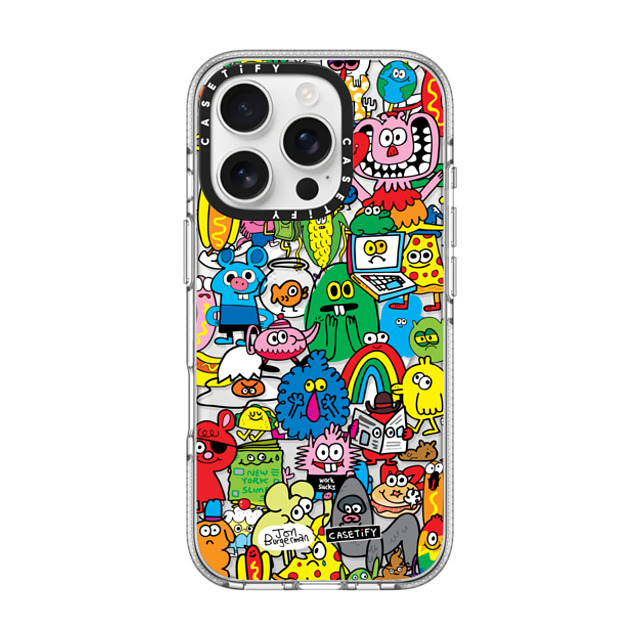 Jon Burgerman x CASETiFY iPhone 16 Pro ケース クリア クリア ケース MagSafe対応 Fun Friends