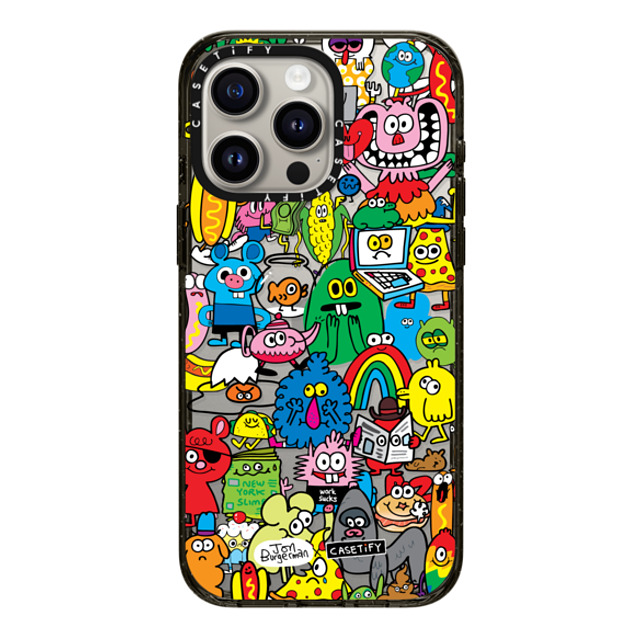 Jon Burgerman x CASETiFY iPhone 15 Pro Max ケース ブラック インパクトケース Fun Friends