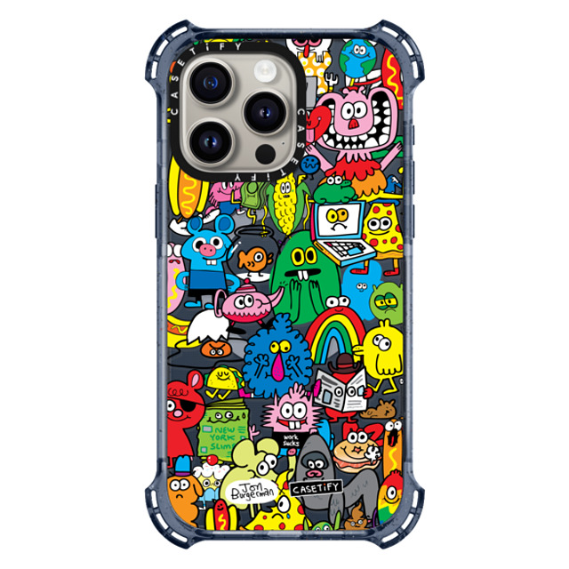 Jon Burgerman x CASETiFY iPhone 15 Pro Max Case Animal,Cartoon Classic Blue バウンスケース Fun Friends Back to School Jon Burgerman x CASETiFY iPhone 15 Pro Max Case Animal,Cartoon Classic Blue バウンスケース Fun Friends Back to School