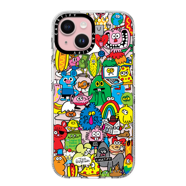 Jon Burgerman x CASETiFY iPhone 15 ケース クリア クリア ケース MagSafe対応 Fun Friends