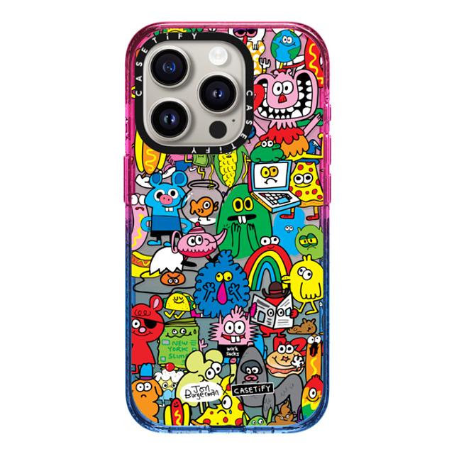 Jon Burgerman x CASETiFY iPhone 15 Pro ケース Cotton Candy インパクトケース Fun Friends