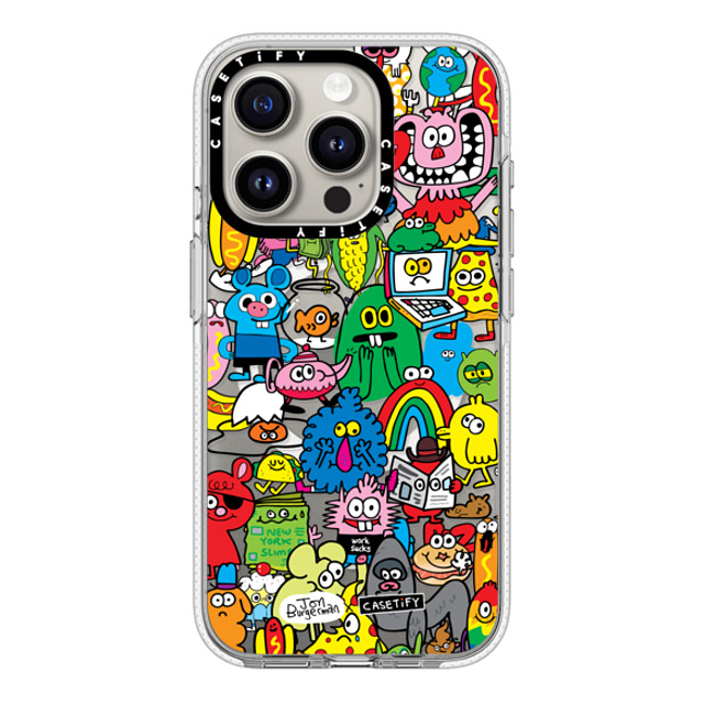 Jon Burgerman x CASETiFY iPhone 15 Pro ケース クリア クリア ケース MagSafe対応 Fun Friends