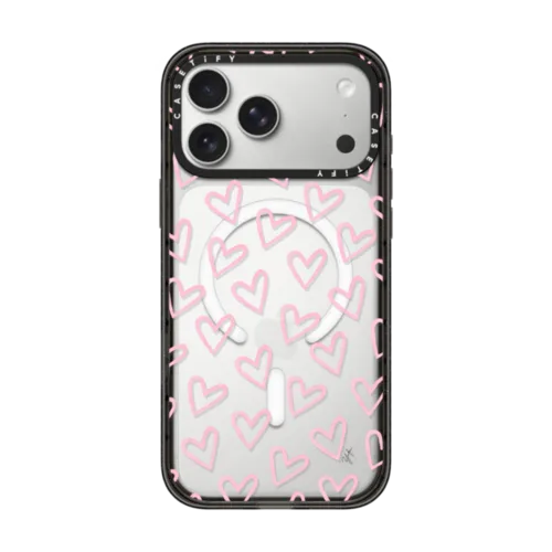 iPhone 17 Pro Max - HEARTS / Light Pink Thin (Transparent) 