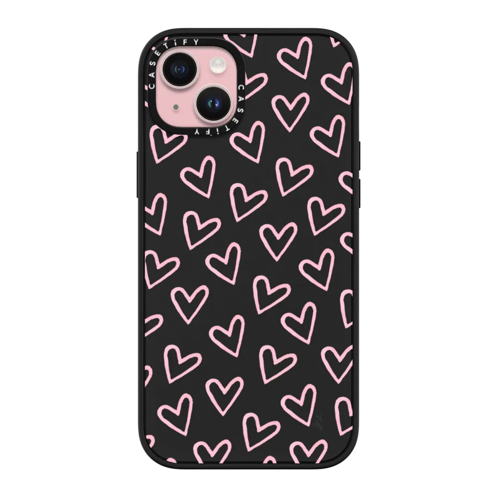 Impact iPhone 15 Plus Case - HEARTS / Light Pink Thin (Transparent) 