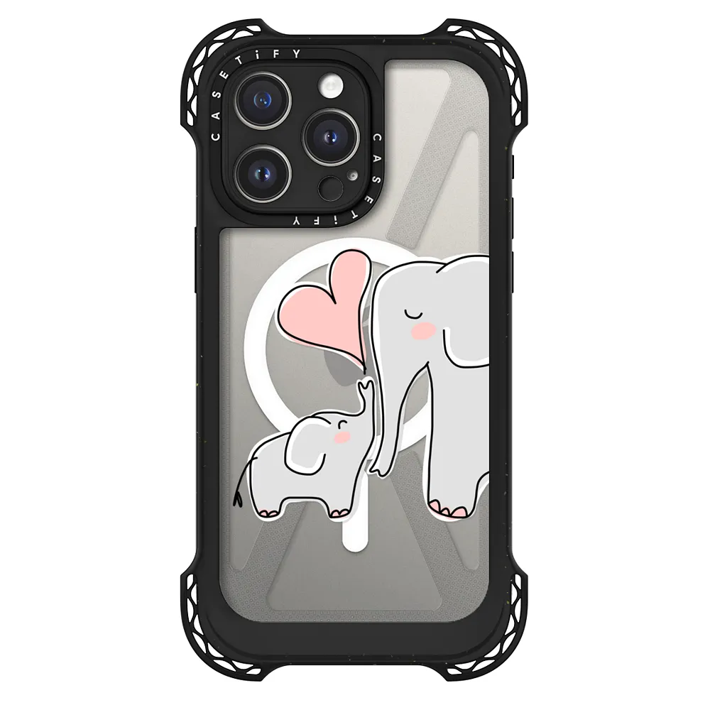 Mom and Baby Elephant Love - Pink Heart – CASETiFY