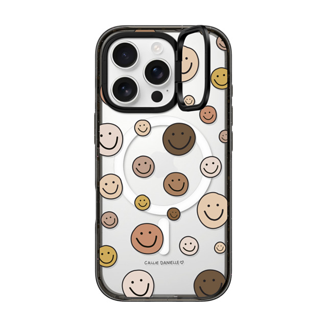 Callie Danielle x CASETiFY iPhone 16 Pro ケース ブラック インパクトリングスタンドケース MagSafe対応 Smileys