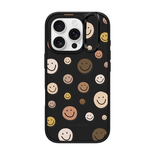 Callie Danielle x CASETiFY iPhone 16 Pro ケース マットブラック インパクトリングスタンドケース MagSafe対応 Smileys