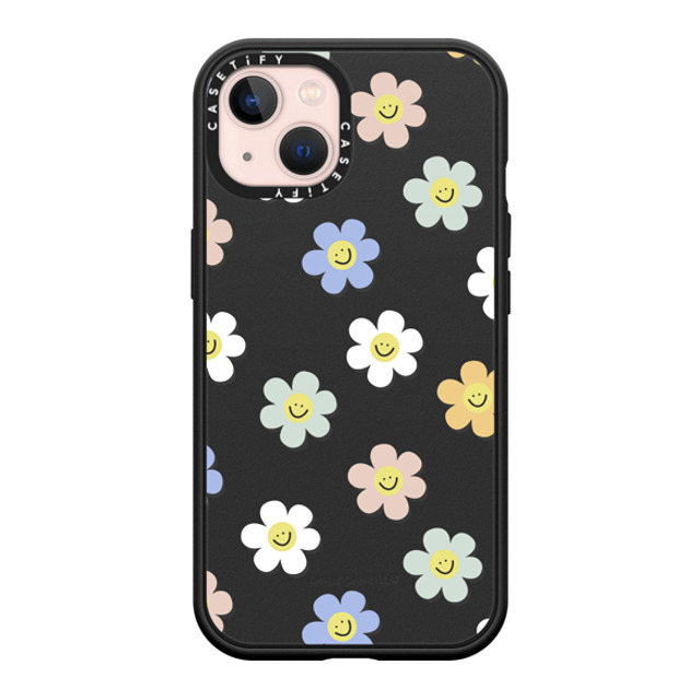 Callie Danielle x CASETiFY iPhone 13 ケース マットブラック インパクトケース MagSafe対応 Happy Daisies