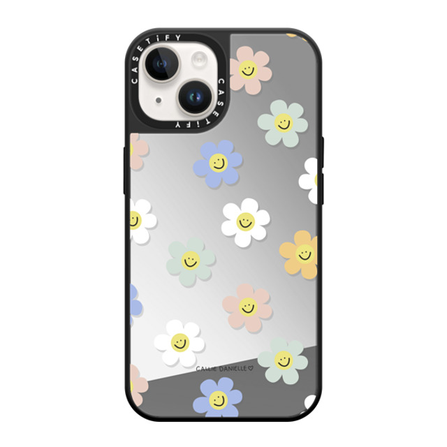 Callie Danielle x CASETiFY iPhone 14 Case Floral,Pattern Silver on Black ミラーケース MagSafe対応 Happy Daisies Mother's Day Callie Danielle x CASETiFY iPhone 14 Case Floral,Pattern Silver on Black ミラーケース MagSafe対応 Happy Daisies Mother's Day