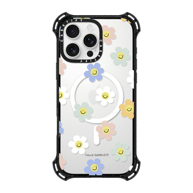 Callie Danielle x CASETiFY iPhone 16 Pro Max ケース ブラック バウンスケース Happy Daisies