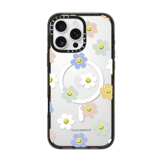 Callie Danielle x CASETiFY iPhone 16 Pro Max ケース ブラック インパクトケース MagSafe対応 Happy Daisies