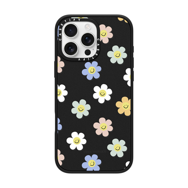 Callie Danielle x CASETiFY iPhone 16 Pro Max ケース マットブラック インパクトケース MagSafe対応 Happy Daisies