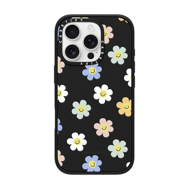 Callie Danielle x CASETiFY iPhone 16 Pro ケース マットブラック インパクトケース MagSafe対応 Happy Daisies