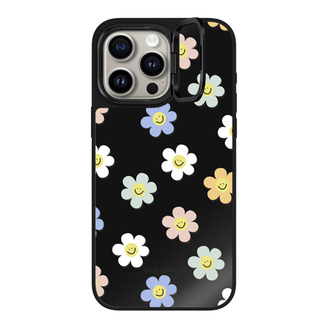 Callie Danielle x CASETiFY iPhone 15 Pro Max Case Floral,Pattern Black on Black ミラー リングスタンドケース MagSafe対応 Happy Daisies Back to School Callie Danielle x CASETiFY iPhone 15 Pro Max Case Floral,Pattern Black on Black ミラー リングスタンドケース MagSafe対応 Happy Daisies Back to School