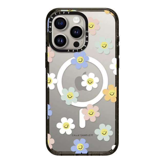 Callie Danielle x CASETiFY iPhone 15 Pro Max ケース ブラック インパクトケース MagSafe対応 Happy Daisies