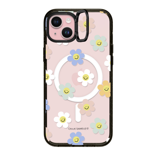 Callie Danielle x CASETiFY iPhone 15 Plus Case Floral,Pattern Black インパクトリングスタンドケース MagSafe対応 Happy Daisies Father's Day Callie Danielle x CASETiFY iPhone 15 Plus Case Floral,Pattern Black インパクトリングスタンドケース MagSafe対応 Happy Daisies Father's Day