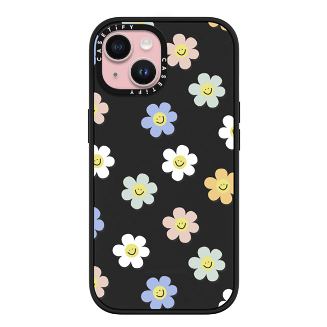 Callie Danielle x CASETiFY iPhone 15 ケース マットブラック インパクトケース MagSafe対応 Happy Daisies