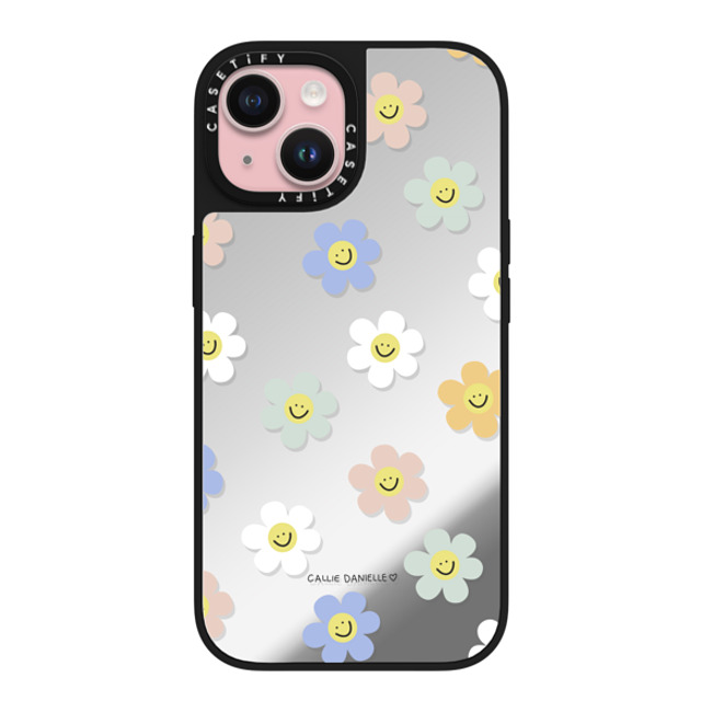 Callie Danielle x CASETiFY iPhone 15 ケース Floral,Pattern Silver on Black ミラーケース MagSafe対応 Happy Daisies Father's Day Callie Danielle x CASETiFY iPhone 15 ケース Floral,Pattern Silver on Black ミラーケース MagSafe対応 Happy Daisies Father's Day