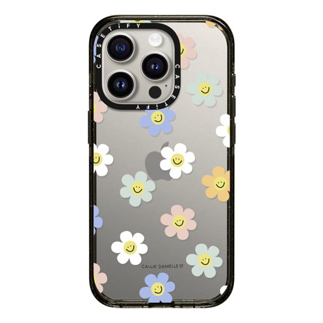 Callie Danielle x CASETiFY iPhone 15 Pro ケース ブラック インパクトケース Happy Daisies